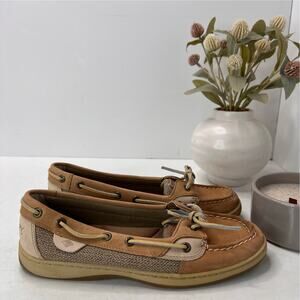 Sperry Authentic Angelfish 1-Eye Colorblock Boat Shoe Tan Women 8 NWOB